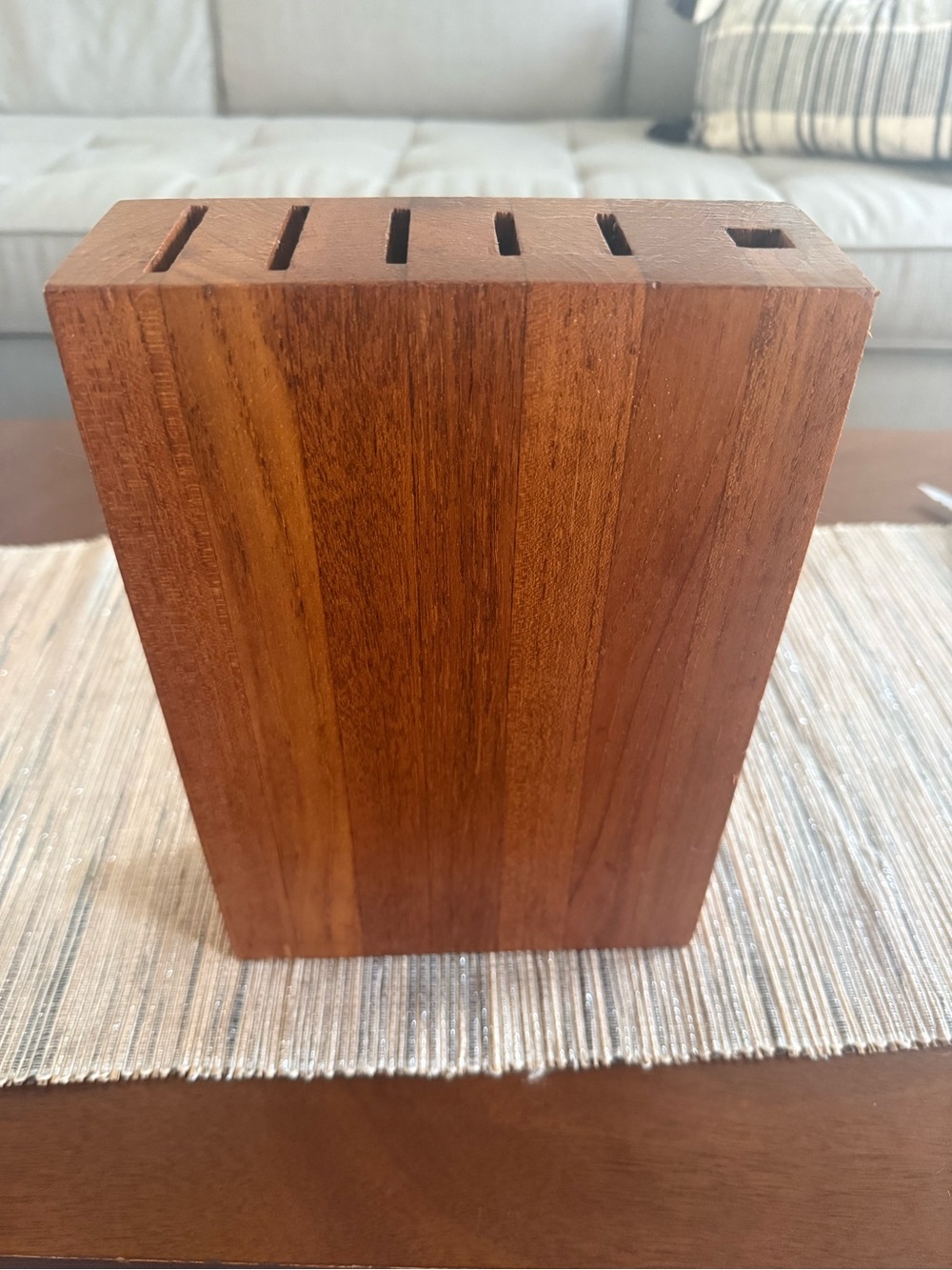 Wood Knife Block - Rich Brown
